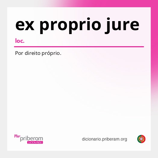 Significado de ex proprio jure